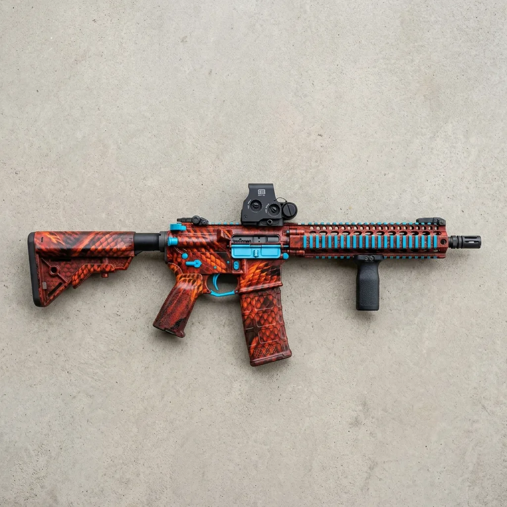 Скин AKR Dragon в Standoff 2 с огненным узором