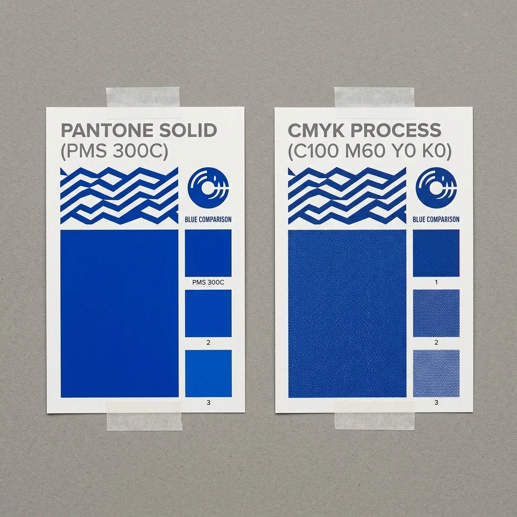 Сравнение цветовых палитр Pantone и CMYK на этикетках