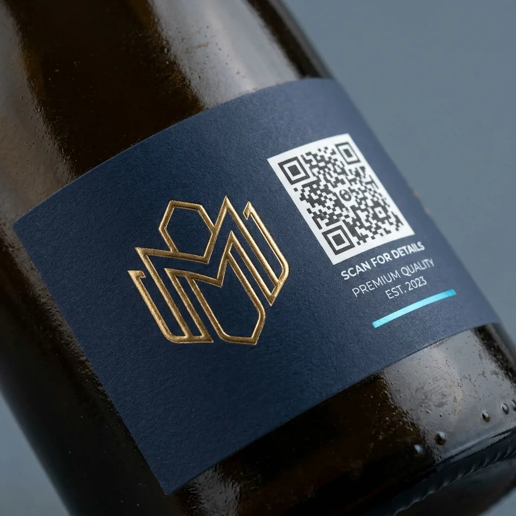 Премиум-этикетка с QR-кодом и soft-touch ламинацией