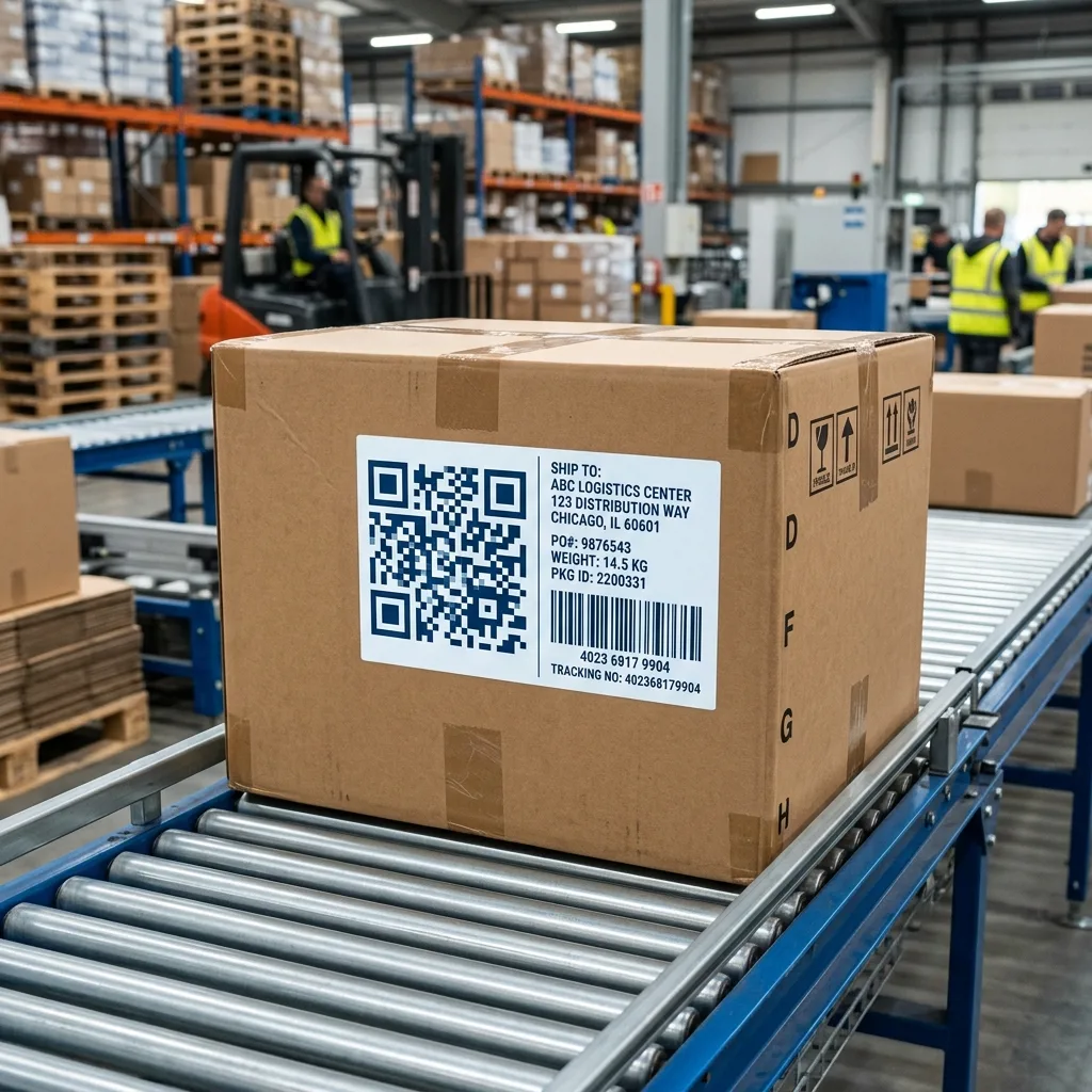 Термотрансферная этикетка с QR-кодом для логистики