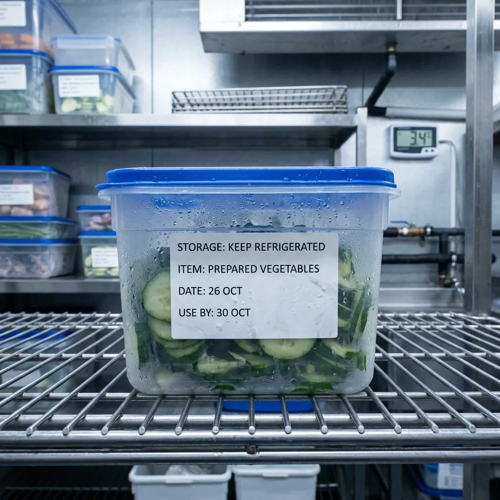 Влагостойкая этикетка на пищевой продукции в холодильнике