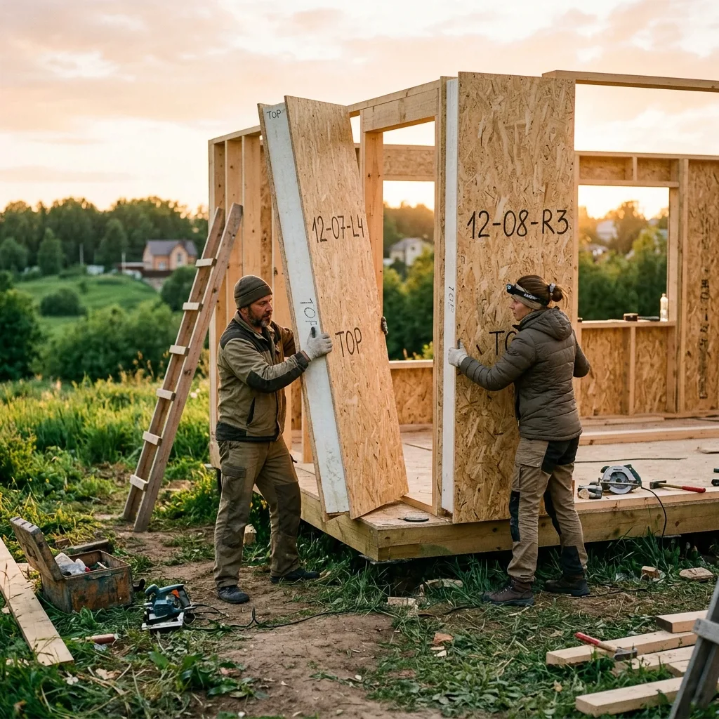 Самостоятельная сборка дома из СИП-панелей по маркировке